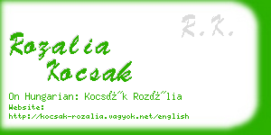 rozalia kocsak business card